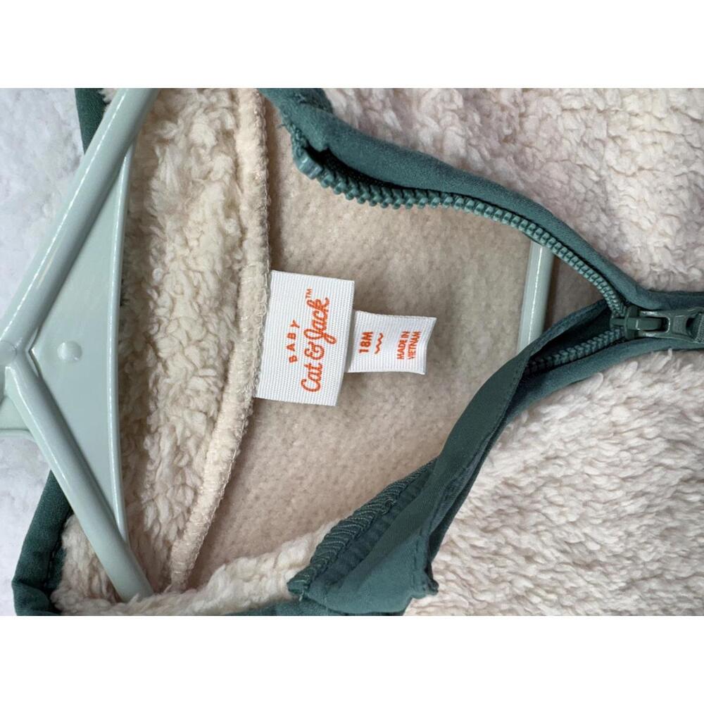 Cat & Jack Fleece Sweater 18 Months Cream High Pile New W Tags - Picture 3 of 4
